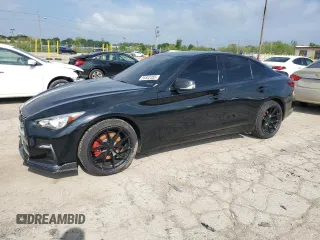2018 Infiniti Q50 Luxe with VIN JN1EV7AR1JM440724, listed as a Copart auction lot 55802385 with 48,694 mi miles and Clean Title. Bid and sale history available at DreamBid. Image 1.