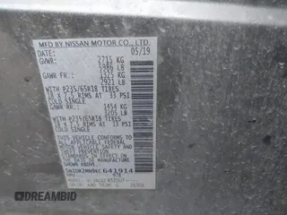 2019 Nissan Pathfinder SL with VIN 5N1DR2MN9KC641914, listed as a IAAI auction lot 40698840 with 173,515 mi miles and . Bid and sale history available at DreamBid. Image 9.