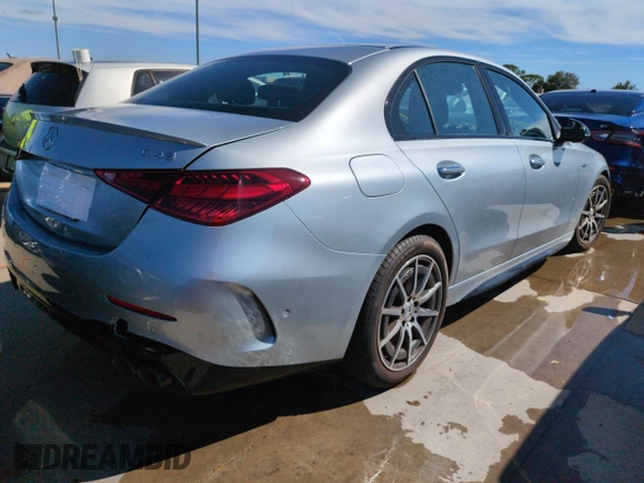 2024 Mercedes-Benz C 43 AMG z VIN W1KAF8HB9RR191889, wystawiony jako Copart lot #73974764 z przebiegiem Nie podano mil oraz Szkoda całkowita • Salvage title. Historia ofert i sprzedaży dostępna na DreamBid. Obrazek 3.