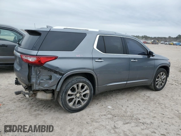2018 Chevrolet Traverse Premier with VIN 1GNERKKW8JJ156024, listed as a Copart auction lot 46453915 with 128,527 mi miles and Salvage Title. Bid and sale history available at carsss.com. Image 3.