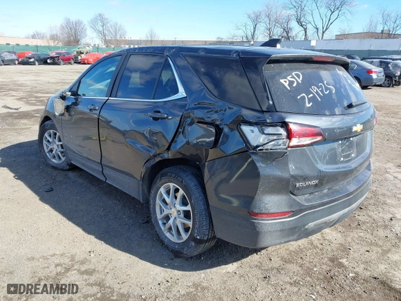 2022 Chevrolet Equinox LT with VIN 2GNAXUEV5N6140000, listed as a IAAI auction lot 41629013 with 57,626 mi miles. Bid and sale history available at carsss.com. Image 3.