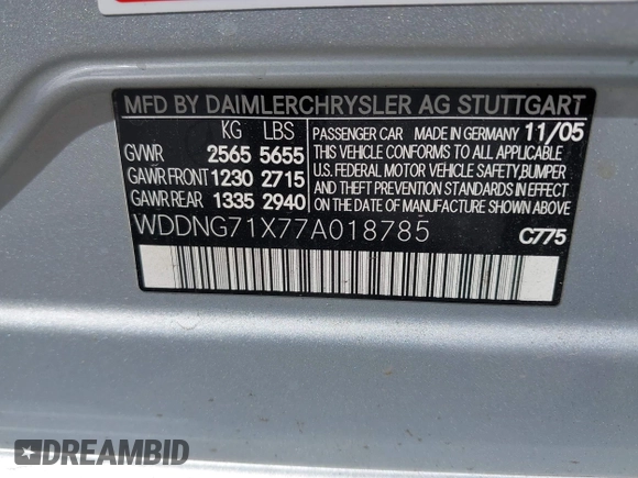 2007 Mercedes-Benz S 550 z VIN WDDNG71X77A018785, wystawiony jako IAAI lot #42114156 z przebiegiem 177 269 mil mil oraz . Historia ofert i sprzedaży dostępna na DreamBid. Obrazek 9.
