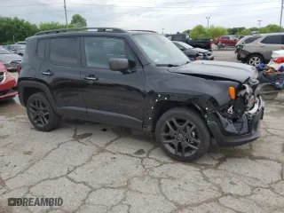 2021 Jeep Renegade Latitude with VIN ZACNJDBB1MPN20858, listed as a Copart auction lot 58860624 with 0 mi miles and Salvage Title. Bid and sale history available at carsss.com. Image 4.
