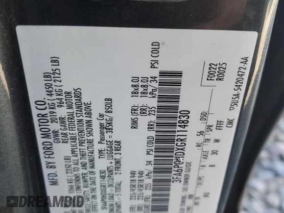 2016 Ford Fusion SE with VIN 3FA6P0HDXGR114830, listed as a Copart auction lot 71888314 with 0 mi miles and Non Repairable. Bid and sale history available at carsss.com. Image 12.