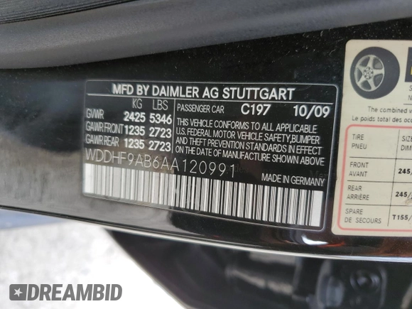 2010 Mercedes-Benz E-Class E 550 Luxury with VIN WDDHF9AB6AA120991, listed as a Copart auction lot 52893125 with 104,606 mi miles and Salvage Title. Bid and sale history available at carsss.com. Image 13.
