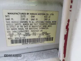 2006 Nissan Altima 2.5 with VIN 1N4AL11D06N329835, listed as a IAAI auction lot 41756507 with 152,803 mi miles. Bid and sale history available at carsss.com. Image 9.