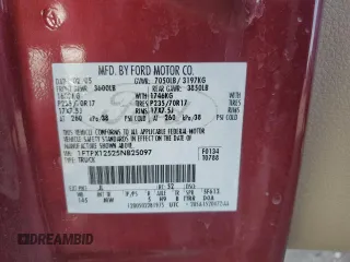 2005 Ford F-150 XLT с VIN 1FTPX12525NB25097, выставлен на аукционе Copart как лот 55592505 с пробегом 224 943 миль миль и Чистый • Clean title. История ставок и продаж доступна на DreamBid. Изображение 12.