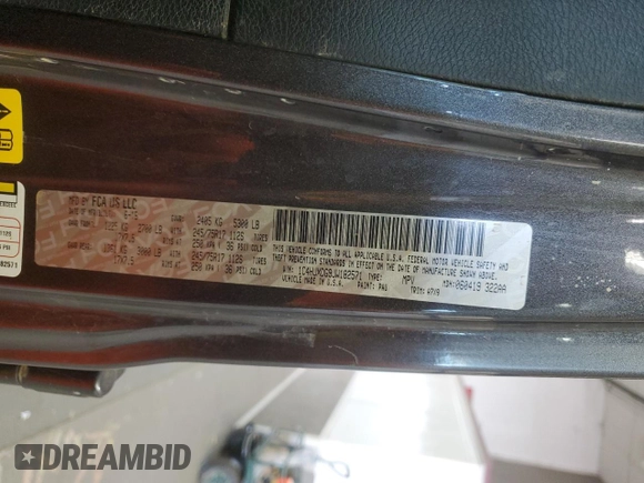 2018 Jeep Wrangler Unlimited Sport с VIN 1C4HJXDG9JW182571, выставлен на аукционе Copart как лот 54268915 с пробегом 83 230 миль миль и Чистый • Clean title. История ставок и продаж доступна на DreamBid. Изображение 13.