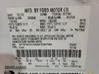 2010 Ford F-150 XL with VIN 1FTFW1CV5AFD90789, listed as a Copart auction lot 64734974 with 0 mi miles and Salvage Title. Bid and sale history available at carsss.com. Image 13.