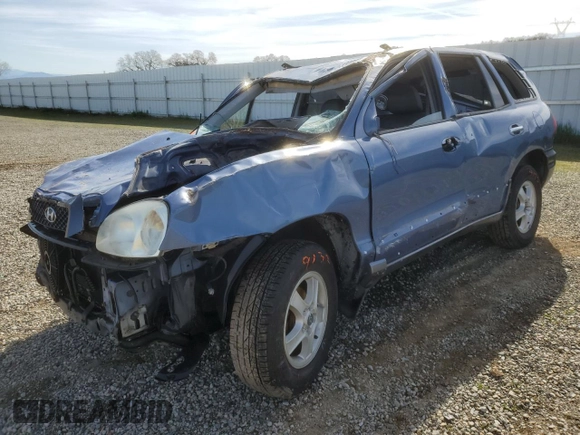 2002 Hyundai Santa Fe GLS with VIN KM8SC13D62U304459, listed as a Copart auction lot 46334035 with 0 mi miles and Salvage Title. Bid and sale history available at carsss.com. Image 1.