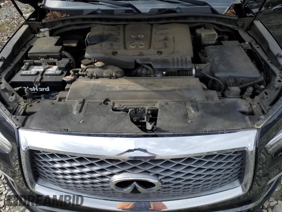2019 Infiniti QX80 LUXE with VIN JN8AZ2NF6K9687748, listed as a Copart auction lot 45217745 with 123,319 mi miles and Salvage Title. Bid and sale history available at carsss.com. Image 12.