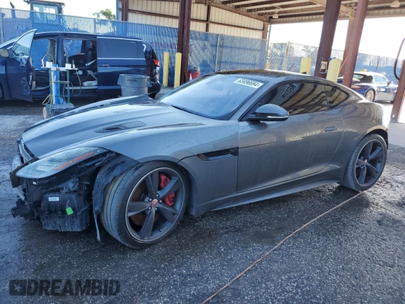 2018 Jaguar F-Type with VIN SAJD51EE3JCK47530, listed as a Copart auction lot 63496694 with 46,341 mi miles and Salvage Title. Bid and sale history available at DreamBid. Image 1.