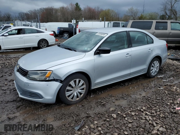 2012 Volkswagen Jetta Sedan S w/Sunroof with VIN 3VW2K7AJ8CM347657, listed as a Copart auction lot 49999095 with 132,345 mi miles and Salvage Title. Bid and sale history available at carsss.com. Image 1.