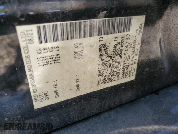 2021 Nissan Maxima SV with VIN 1N4AA6CV3MC514737, listed as a Copart auction lot 49444635 with 84,548 mi miles and Salvage title. Bid and sale history available at DreamBid. Image 14.