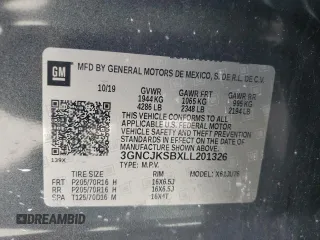 2020 Chevrolet Trax LS with VIN 3GNCJKSBXLL201326, listed as a Copart auction lot 47859655 with 0 mi miles and Non Repairable. Bid and sale history available at carsss.com. Image 13.