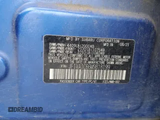 2021 Subaru WRX Premium with VIN JF1VA1C66M9818199, listed as a Copart auction lot 44998575 with 0 mi miles and Salvage Title. Bid and sale history available at carsss.com. Image 13.