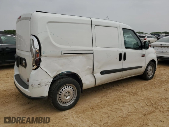 2022 Ram ProMaster City Cargo Tradesman with VIN ZFBHRFAB4N6Y48546, listed as a Copart auction lot 50493215 with 21,531 mi miles and Salvage title. Bid and sale history available at DreamBid. Image 3.