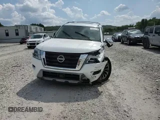 2021 Nissan Armada Platinum with VIN JN8AY2DB4M9794057, listed as a Copart auction lot 70596714 with 0 mi miles and Salvage Title. Bid and sale history available at carsss.com. Image 12.
