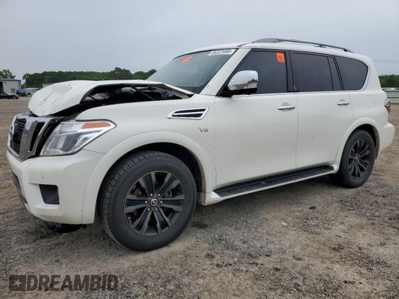 2020 Nissan Armada Platinum with VIN JN8AY2NF3L9360616, listed as a Copart auction lot 55222495 with 132,599 mi miles and Salvage title. Bid and sale history available at DreamBid. Image 1.
