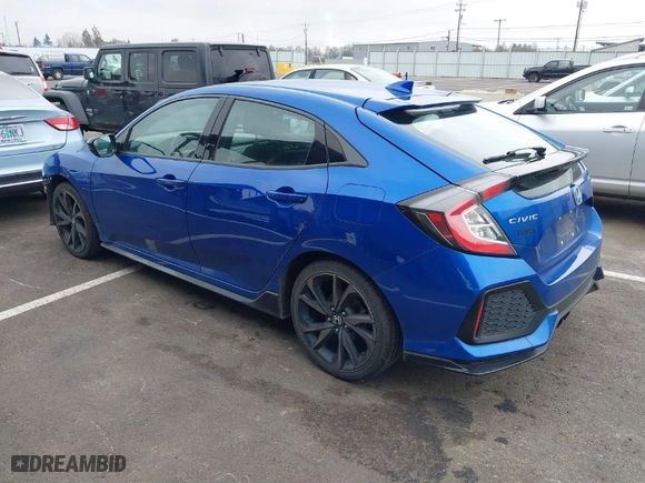 2018 Honda Civic Hatchback Sport with VIN SHHFK7H40JU416376, listed as a IAAI auction lot 41761111 with 66,335 mi miles. Bid and sale history available at carsss.com. Image 3.