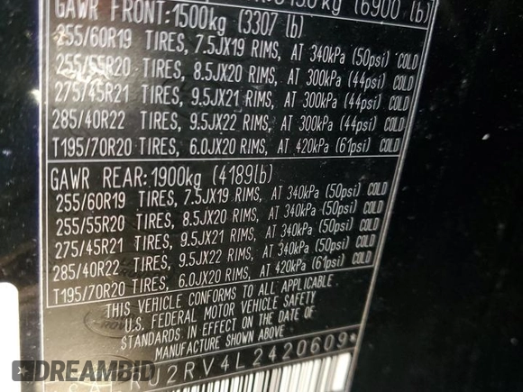 2020 Land Rover Discovery Landmark Edition with VIN SALRU2RV4L2420609, listed as a Copart auction lot 74682184 with 71,962 mi miles and Salvage Title. Bid and sale history available at carsss.com. Image 13.