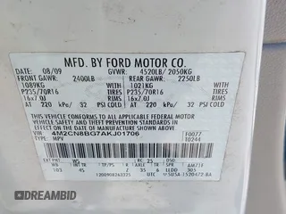 2010 Mercury Mariner с VIN 4M2CN8BG7AKJ01706, выставлен на аукционе IAAI как лот 41701667 с пробегом 96 189 миль миль и . История ставок и продаж доступна на DreamBid. Изображение 9.