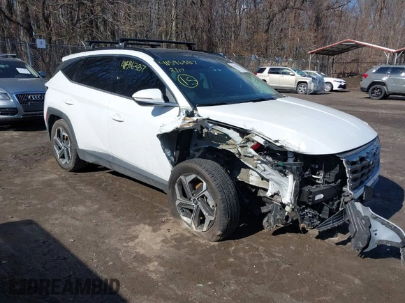 2022 Hyundai Tucson Limited with VIN 5NMJE3AE7NH075304, listed as a IAAI auction lot 41596387 with 43,371 mi miles. Bid and sale history available at carsss.com. Image 1.