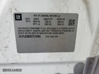 2014 Chevrolet Cruze ECO with VIN 1G1PJ5SB3E7218450, listed as a Copart auction lot 74733404 with 59,877 mi miles and Salvage Title. Bid and sale history available at carsss.com. Image 14.