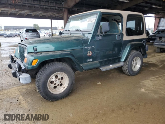 1999 Jeep Wrangler Sahara with VIN 1J4FY49S0XP435949, listed as a Copart auction lot 44937625 with 104,378 mi miles and Salvage Title. Bid and sale history available at carsss.com. Image 1.