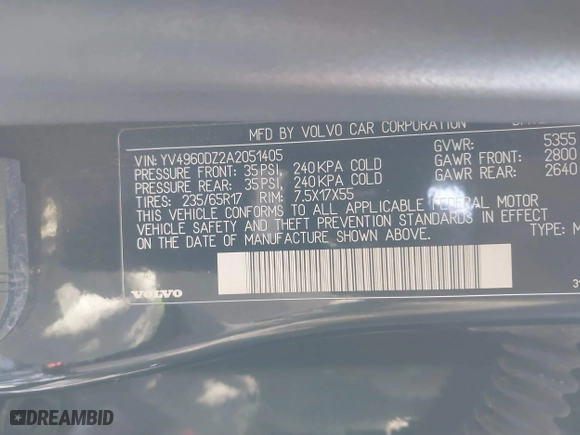2010 Volvo XC60 3.2L with VIN YV4960DZ2A2051405, listed as a IAAI auction lot 41642010 with 200,589 mi miles. Bid and sale history available at carsss.com. Image 9.