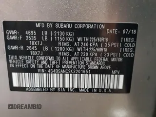 2019 Subaru Outback Limited with VIN 4S4BSANC2K3201651, listed as a Copart auction lot 63576275 with Not provided miles and Salvage title. Bid and sale history available at DreamBid. Image 13.
