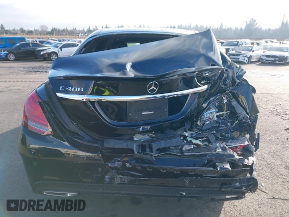 2015 Mercedes-Benz C-Class C 400 with VIN 55SWF6GB8FU009637, listed as a IAAI auction lot 41371322 with 77,248 mi miles. Bid and sale history available at carsss.com. Image 17.