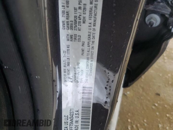 2022 Ram 1500 Big Horn with VIN 1C6SRFFT5NN342371, listed as a Copart auction lot 59956505 with 64,601 mi miles and Salvage title. Bid and sale history available at DreamBid. Image 12.
