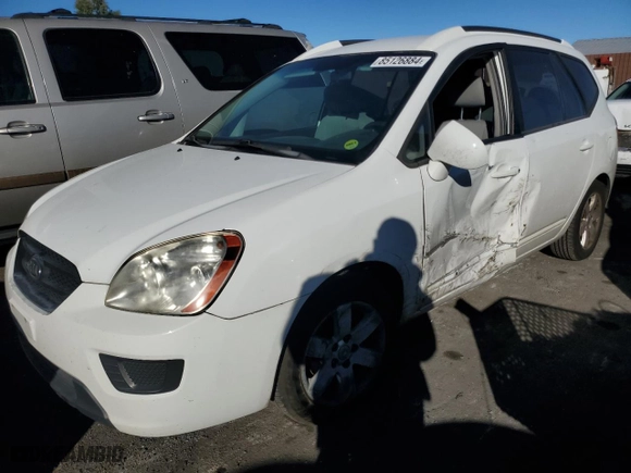 2007 Kia Rondo EX with VIN KNAFG526377110981, listed as a Copart auction lot 85126884 with 117,480 mi miles and Salvage Title. Bid and sale history available at carsss.com. Image 1.