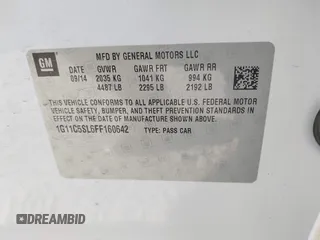 2015 Chevrolet Malibu LT with VIN 1G11C5SL6FF160642, listed as a IAAI auction lot 42060061 with 92,059 mi miles and . Bid and sale history available at DreamBid. Image 9.