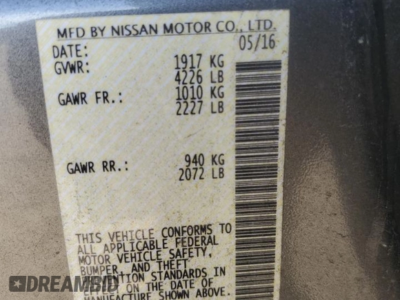 2016 Nissan Altima 2.5 S with VIN 1N4AL3AP7GC241433, listed as a Copart auction lot 53377605 with 111,915 mi miles and Salvage Title. Bid and sale history available at carsss.com. Image 12.