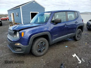 2017 Jeep Renegade Sport with VIN ZACCJBAB7HPE44925, listed as a Copart auction lot 51217075 with 56,505 mi miles and Salvage Title. Bid and sale history available at carsss.com. Image 1.