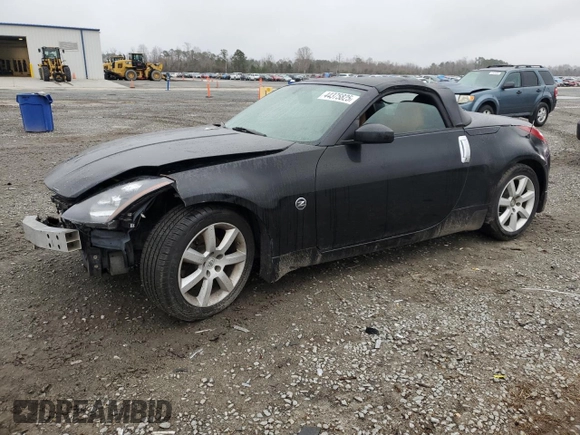 2005 Nissan 350Z Touring with VIN JN1AZ36A15M750103, listed as a Copart auction lot 44375825 with 184,550 mi miles and Salvage title. Bid and sale history available at DreamBid. Image 1.