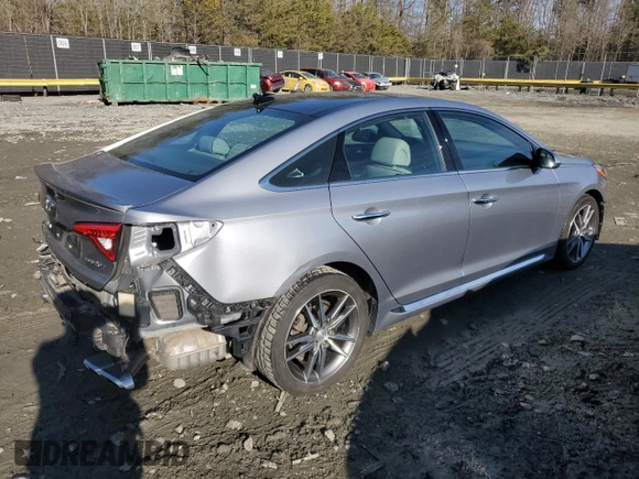 2015 Hyundai Sonata Sport with VIN 5NPE34AB7FH062706, listed as a Copart auction lot 43003835 with 78,709 mi miles and Salvage Title. Bid and sale history available at carsss.com. Image 3.