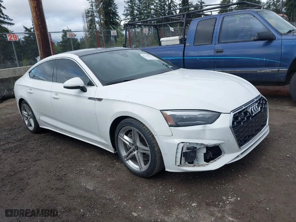 2021 Audi A5 Sportback S line Premium with VIN WAUDACF59MA053649, listed as a IAAI auction lot 41708092 with 56,936 mi miles. Bid and sale history available at carsss.com. Image 1.