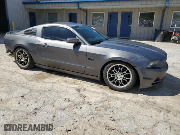 2013 Ford Mustang GT with VIN 1ZVBP8CF5D5232330, listed as a Copart auction lot 53257485 with 147,556 mi miles and Salvage title. Bid and sale history available at DreamBid. Image 4.
