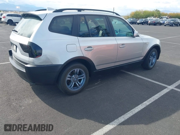 2005 BMW X3 3.0i with VIN WBXPA93445WD04862, listed as a IAAI auction lot 41950119 with 237,014 mi miles. Bid and sale history available at carsss.com. Image 4.