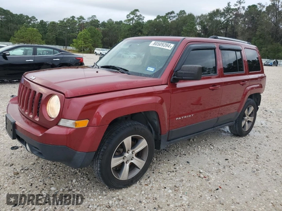 2017 Jeep Patriot High Altitude with VIN 1C4NJRFB3HD155274, listed as a Copart auction lot 80509394 with 92,384 mi miles and Salvage Title. Bid and sale history available at DreamBid. Image 1.