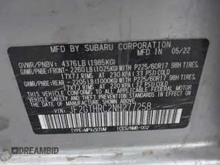 2022 Subaru Crosstrek Special Sports с VIN JF2GTHRC2NH277258, выставлен на аукционе IAAI как лот 41865657 с пробегом 69 892 миль миль и . История ставок и продаж доступна на DreamBid. Изображение 9.