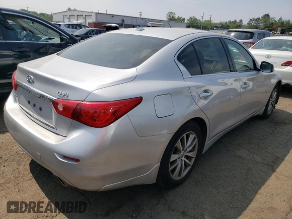 2015 Infiniti Q50 Premium with VIN JN1BV7AR2FM395710, listed as a Copart auction lot 60505055 with 108,333 mi miles and Salvage title. Bid and sale history available at DreamBid. Image 3.