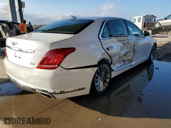 2019 Genesis G90 Premium with VIN KMTF34JA0KU054699, listed as a Copart auction lot 88333005 with 44,582 mi miles and Non Repairable. Bid and sale history available at DreamBid. Image 3.