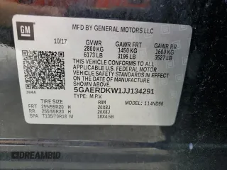 2018 Buick Enclave Avenir with VIN 5GAERDKW1JJ134291, listed as a Copart auction lot 47397065 with 153,422 mi miles and Non Repairable. Bid and sale history available at DreamBid. Image 13.