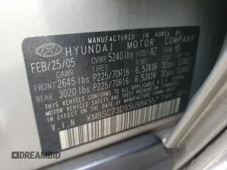 2005 Hyundai Santa Fe GLS with VIN KM8SC73D95U984557, listed as a Copart auction lot 71441994 with 157,371 mi miles and Salvage Title. Bid and sale history available at carsss.com. Image 13.