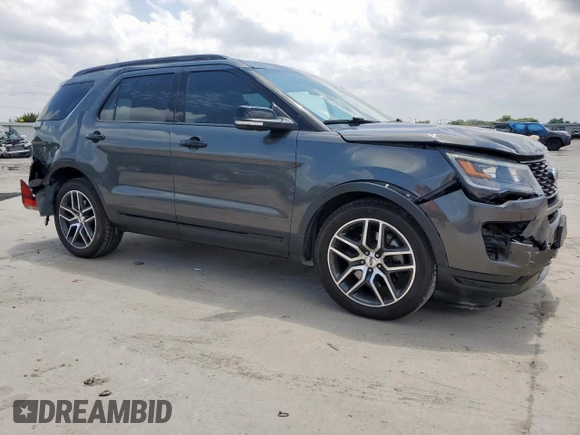 2018 Ford Explorer Sport with VIN 1FM5K8GT7JGB54689, listed as a Copart auction lot 59528925 with 53,018 mi miles and Salvage title. Bid and sale history available at DreamBid. Image 4.