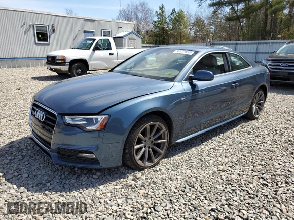 2016 Audi A5 Premium with VIN WAUD2AFR4GA001175, listed as a Copart auction lot 53177655 with 76,380 mi miles and Salvage title. Bid and sale history available at DreamBid. Image 1.